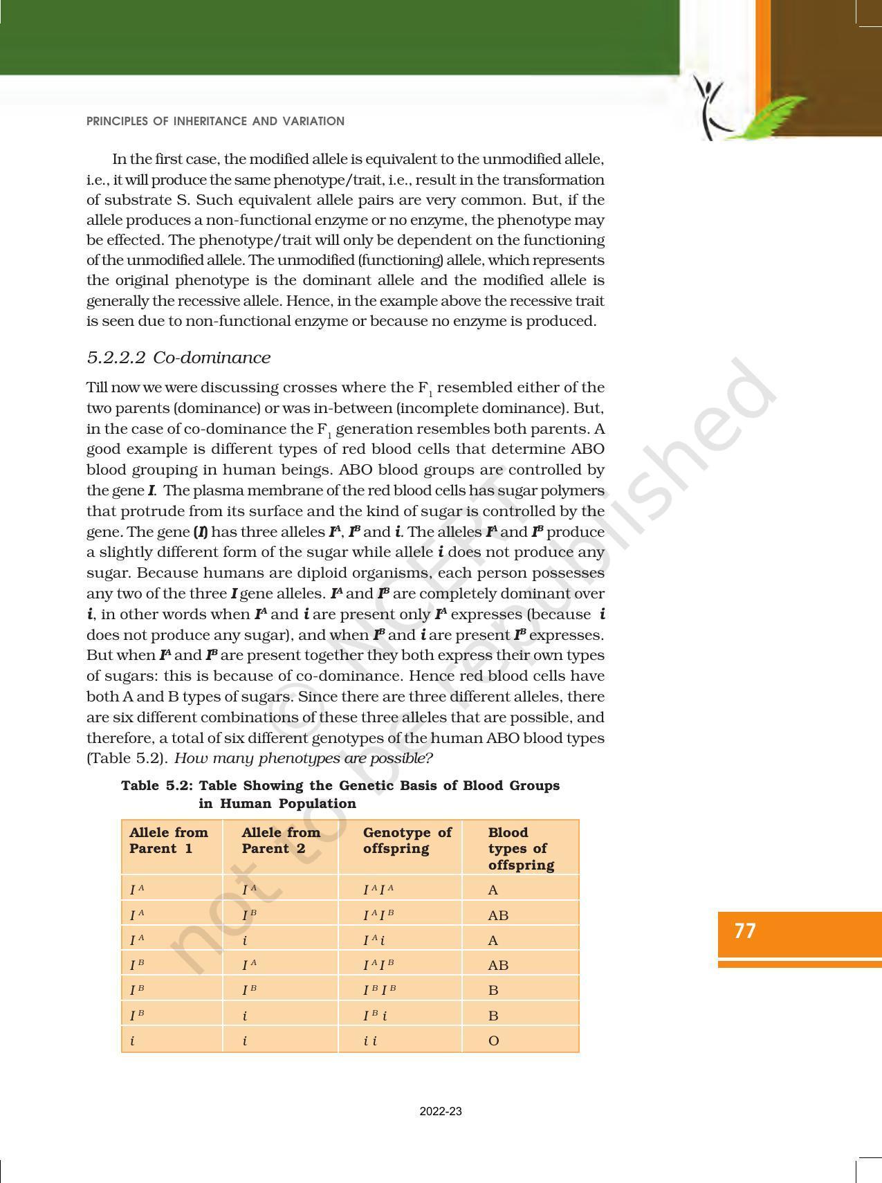 NCERT Book for Class 12 Biology Chapter 5 Principles of Inheritance and Variation - Page 11