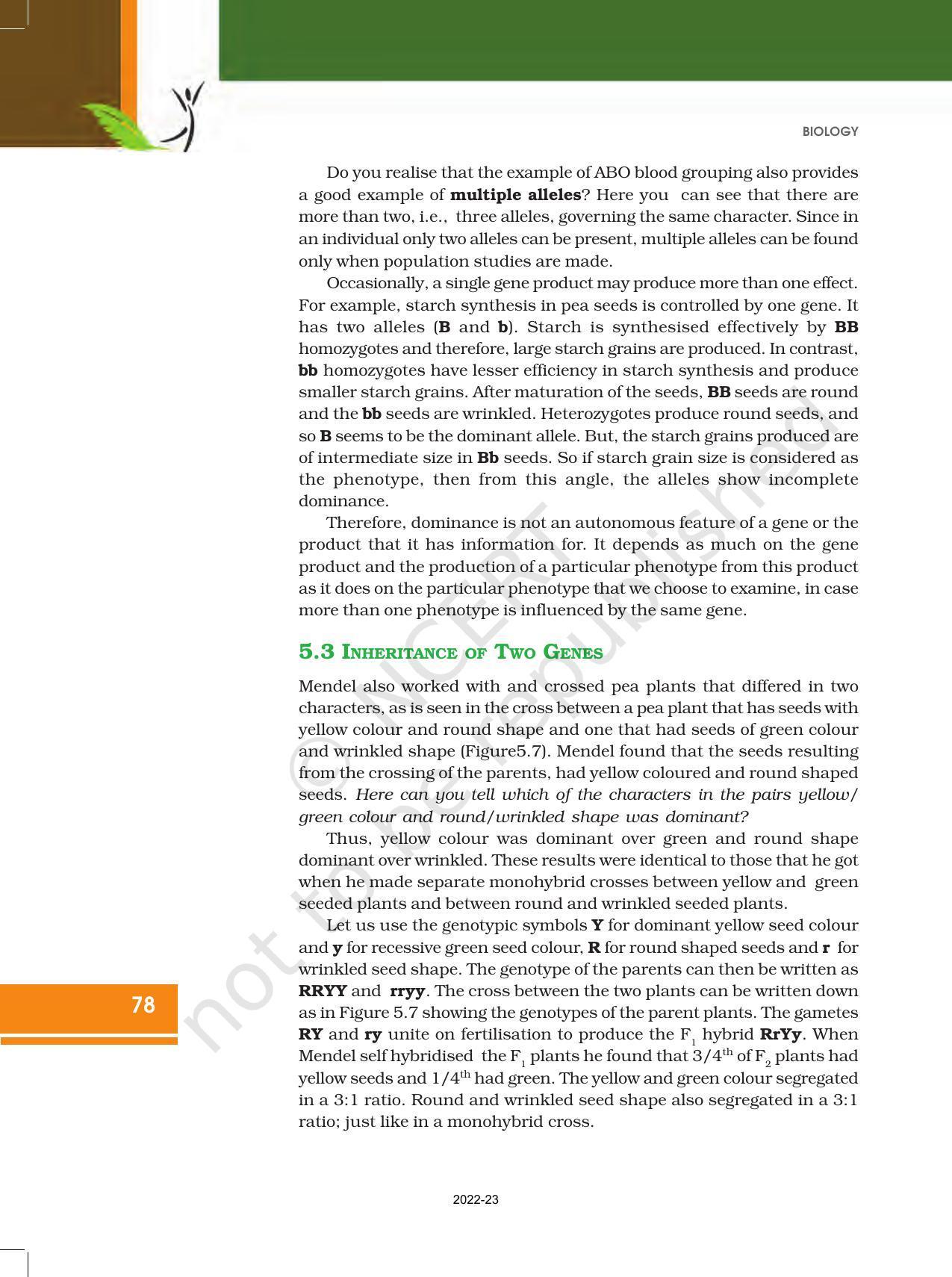 NCERT Book for Class 12 Biology Chapter 5 Principles of Inheritance and Variation - Page 12