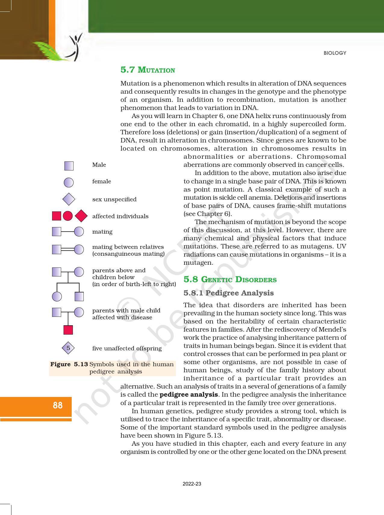 NCERT Book for Class 12 Biology Chapter 5 Principles of Inheritance and Variation - Page 22