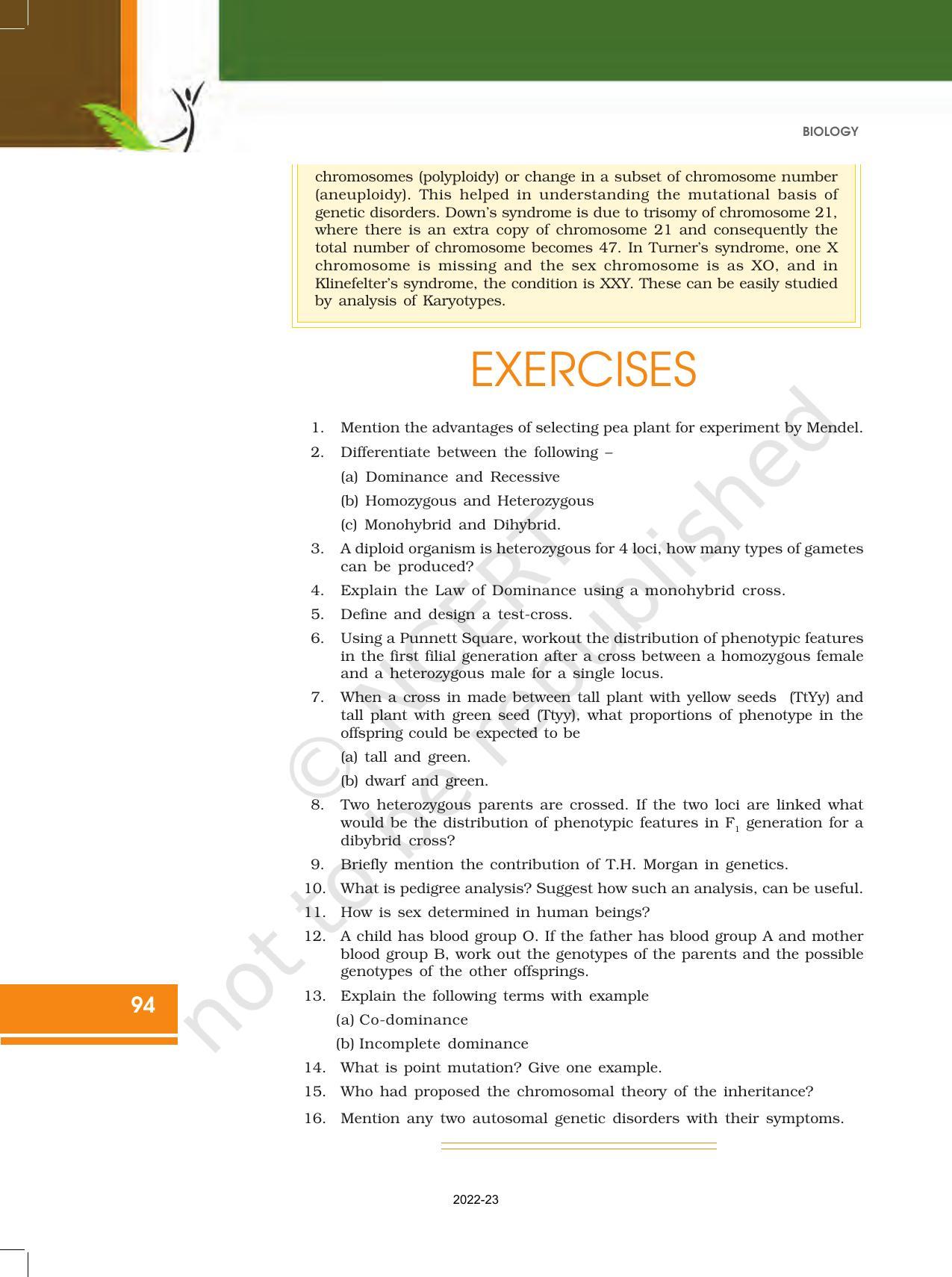 NCERT Book for Class 12 Biology Chapter 5 Principles of Inheritance and Variation - Page 28