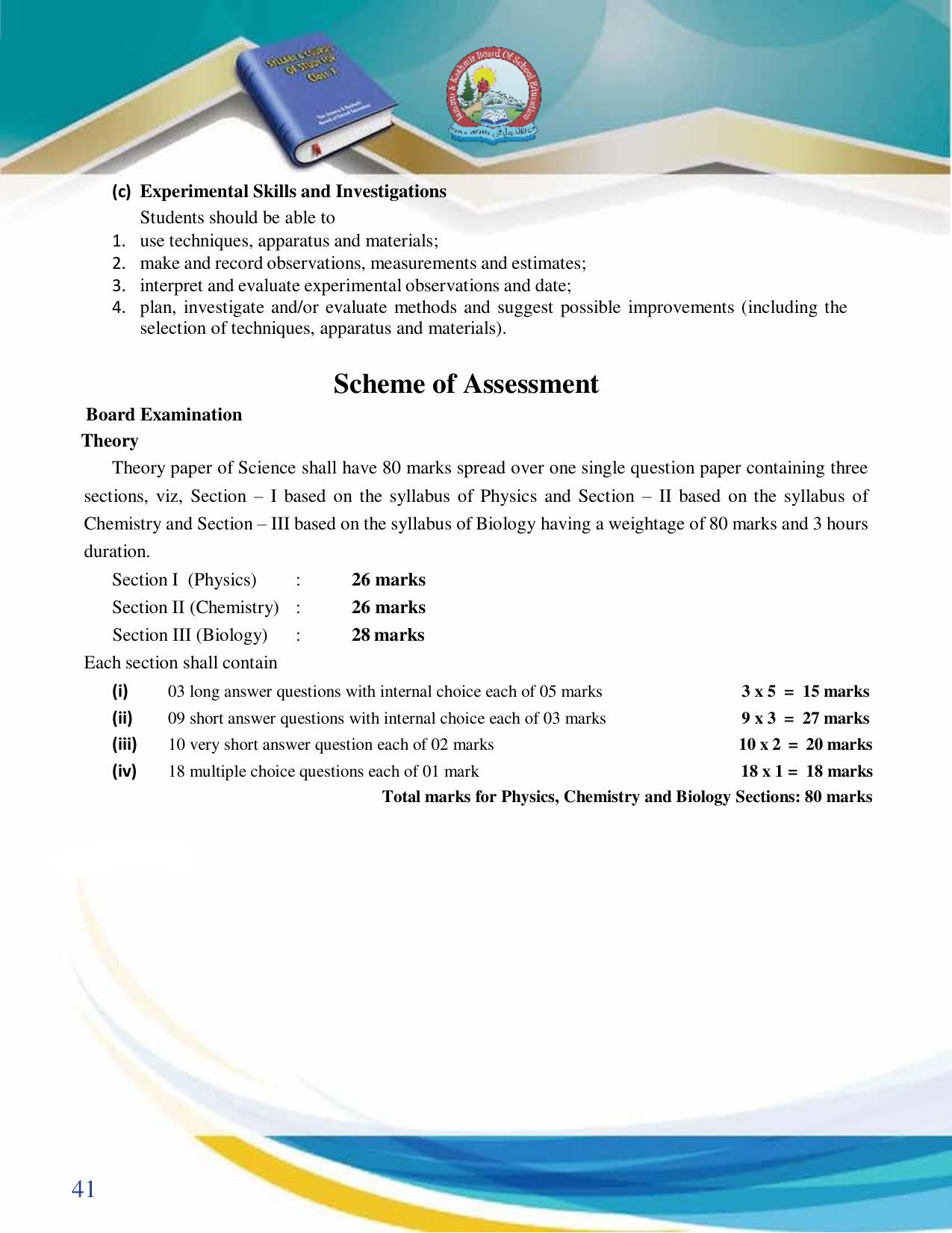 JKBOSE Class 10 Syllabus for JK & Ladakh (2024-25) - Page 42