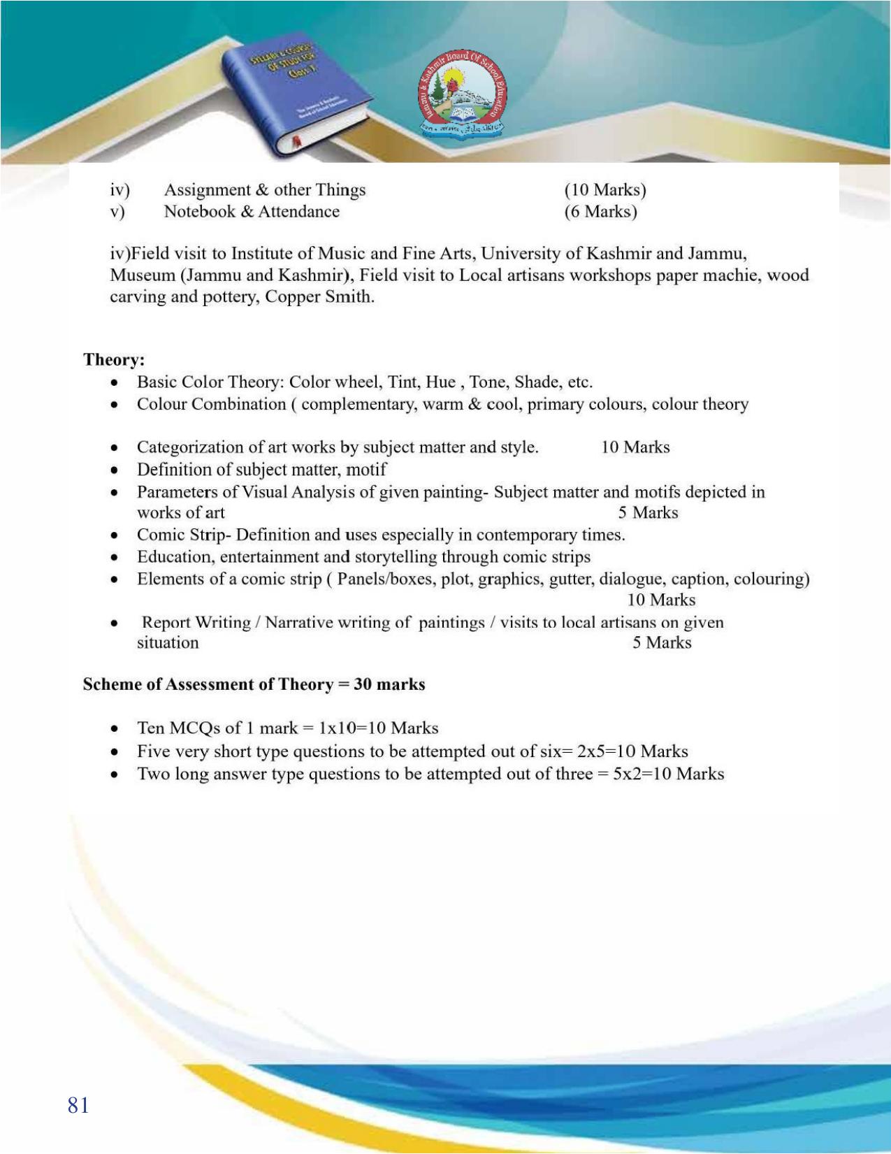 JKBOSE Class 10 Syllabus for JK & Ladakh (2024-25) - Page 82