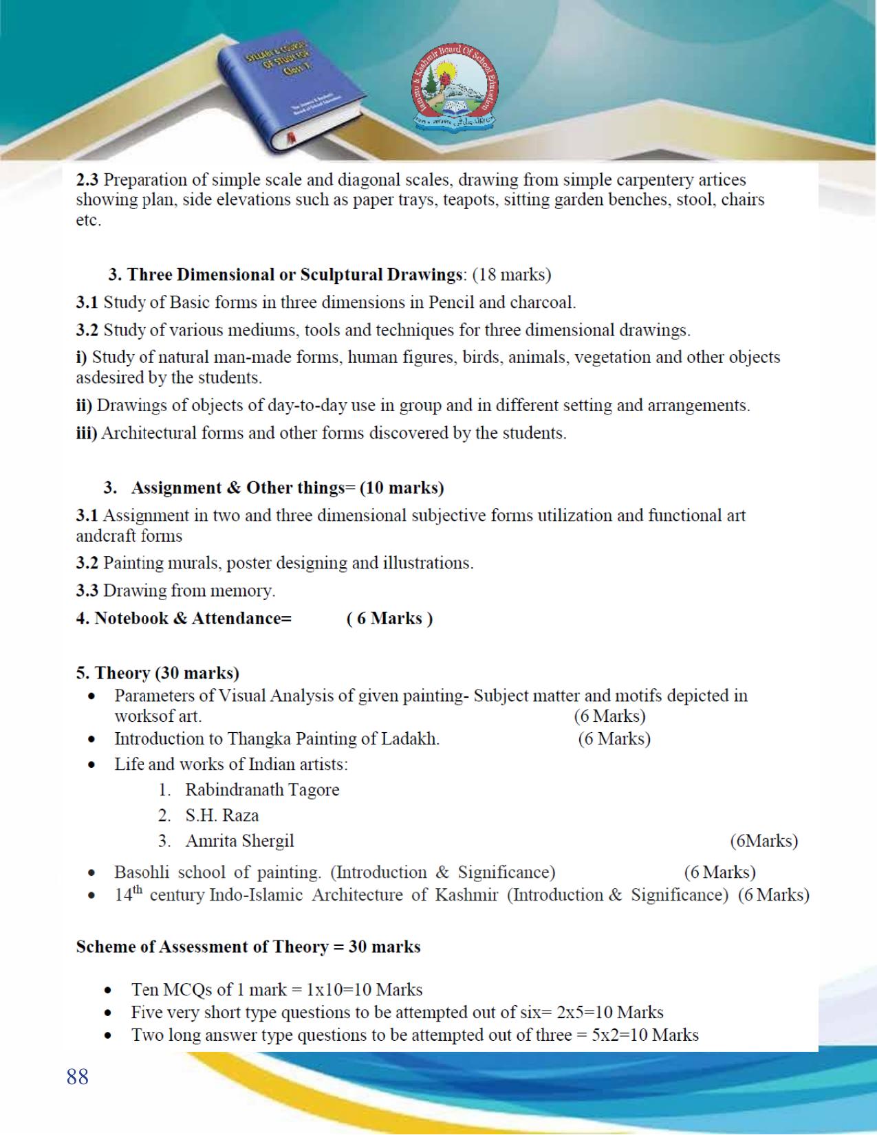 JKBOSE Class 10 Syllabus for JK & Ladakh (2024-25) - Page 89