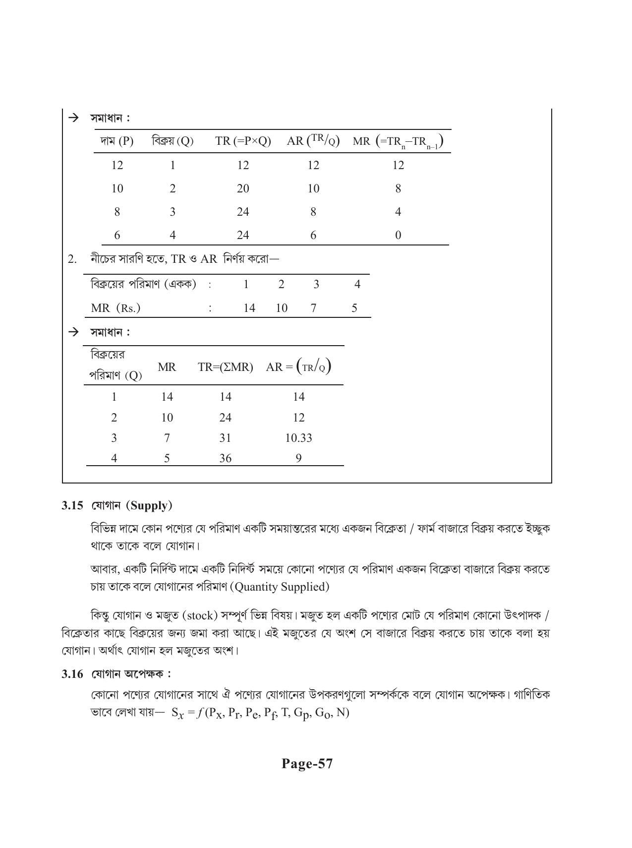 Tripura Board Class 11 Economics Bengali Version Workbooks - Page 61