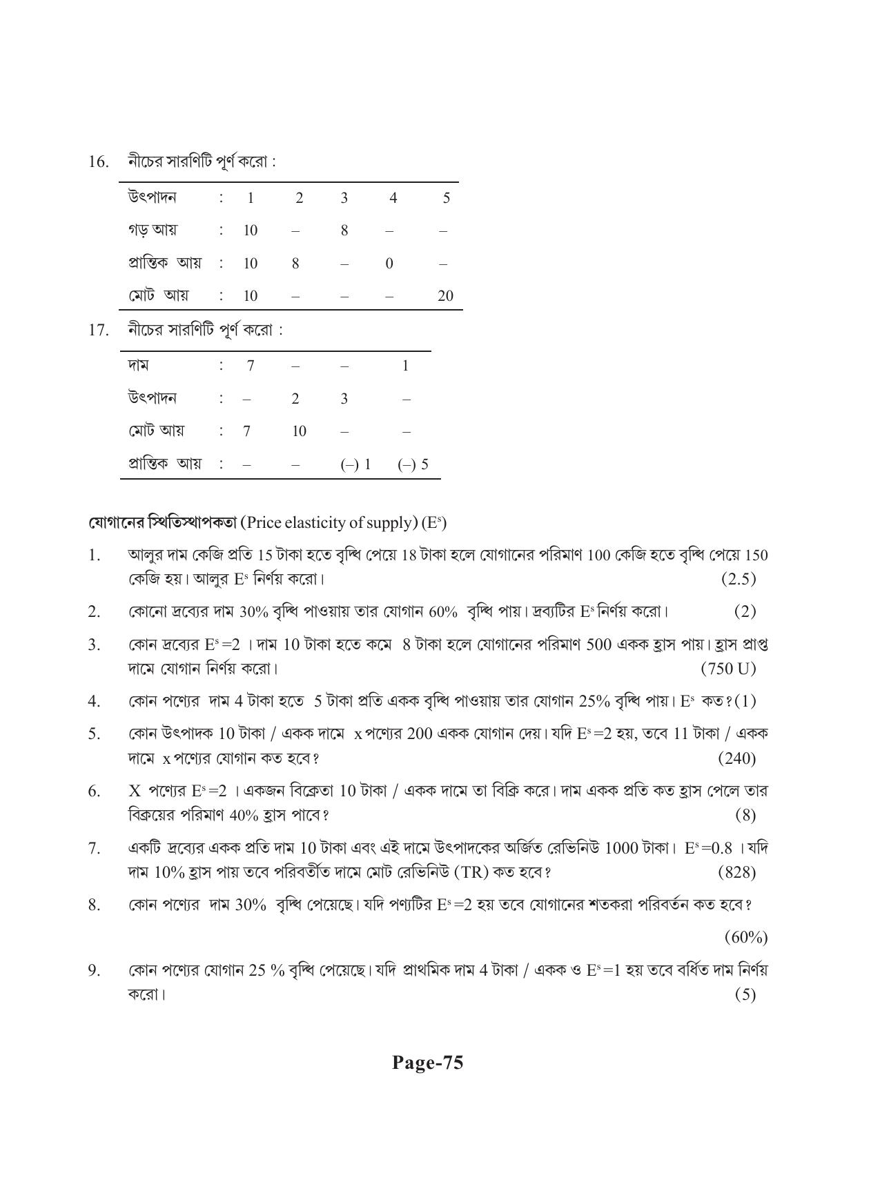 Tripura Board Class 11 Economics Bengali Version Workbooks - Page 79