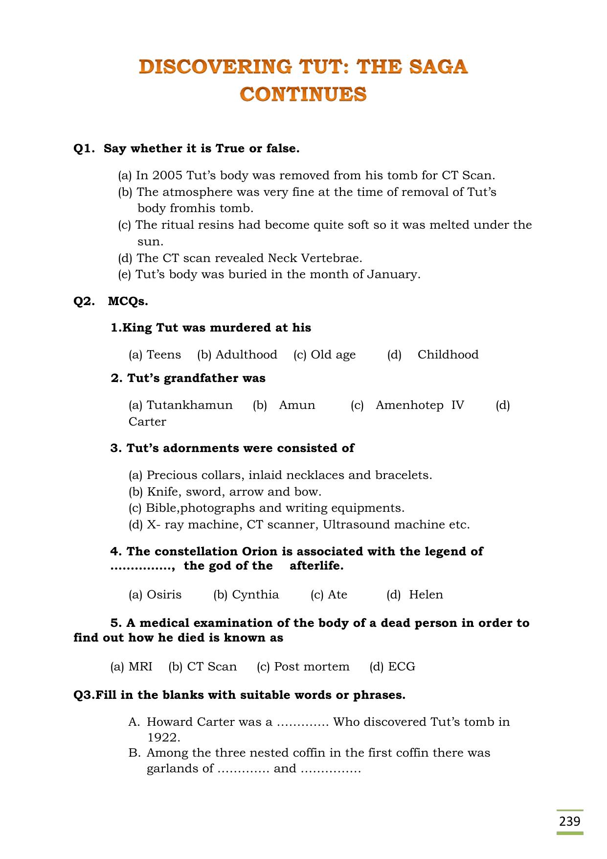 CBSE Worksheets for Class 11 English Discovering Tut questions answers - Page 1