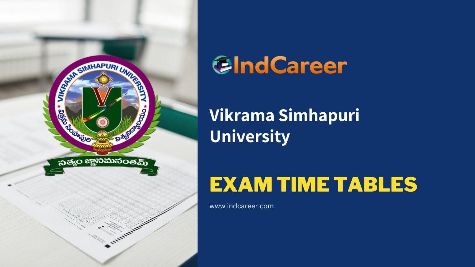 Vikrama Simhapuri University (VSU) Exam Time Tables - IndCareer