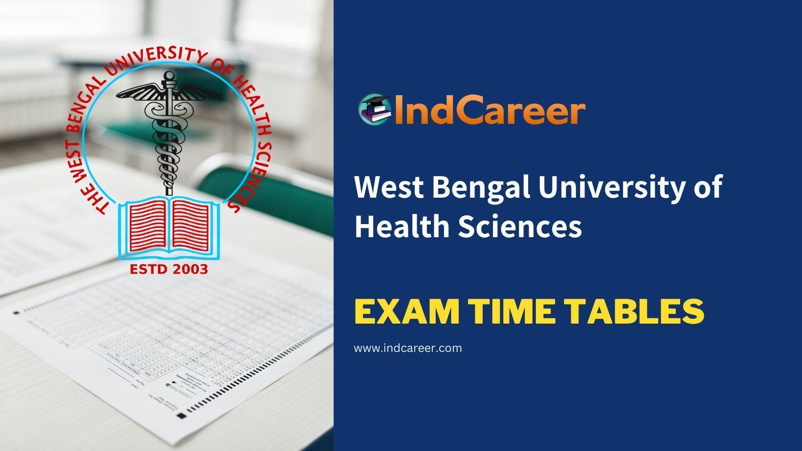 West Bengal University of Health Sciences WBUHS Exam Time