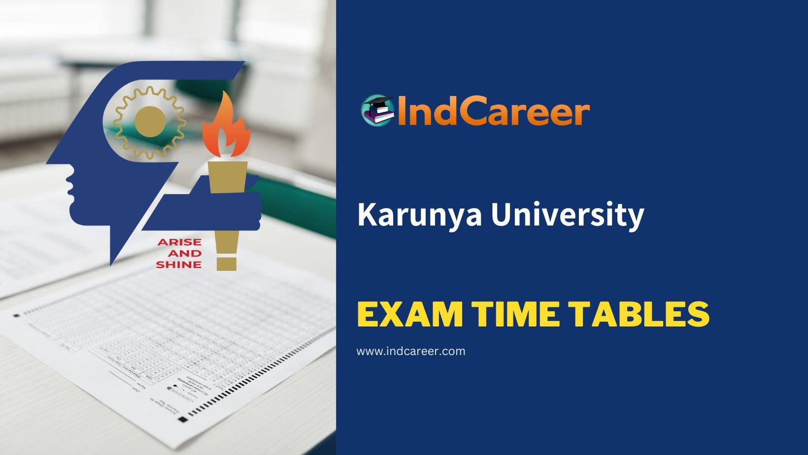 karunya-university-exam-time-tables-indcareer