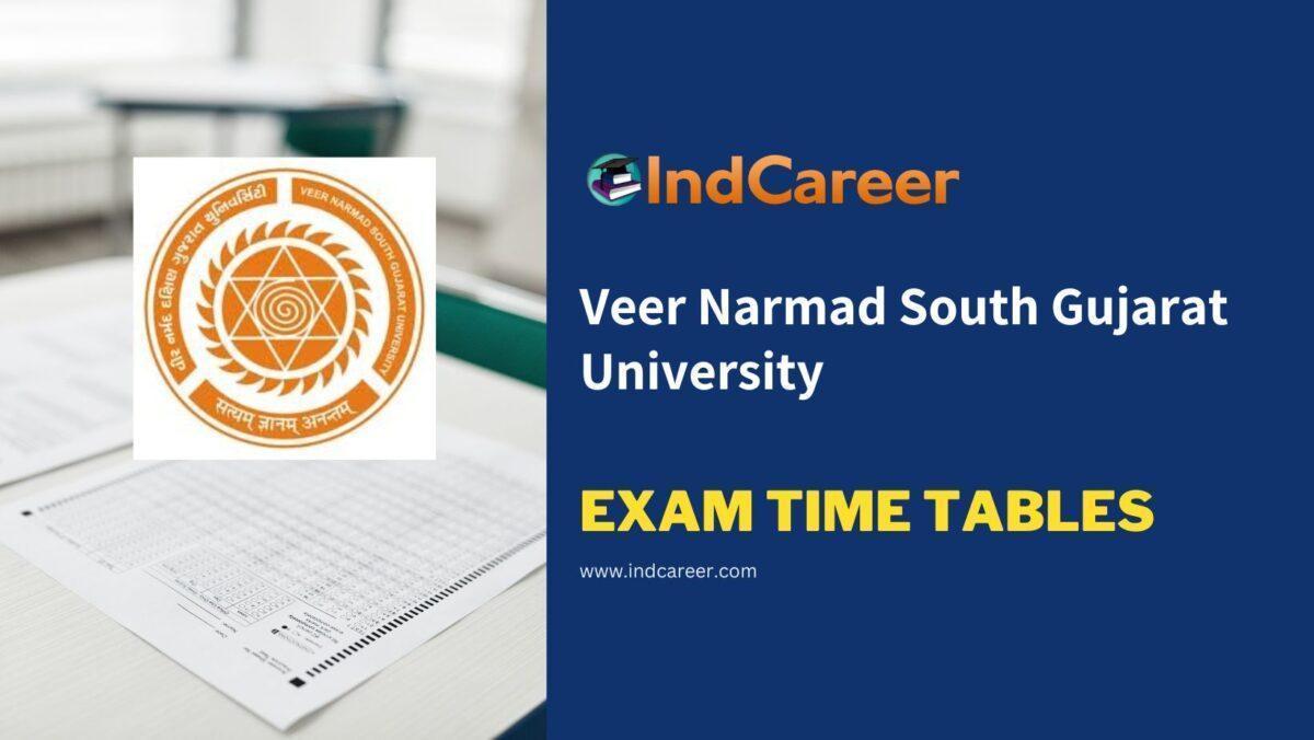 Veer Narmad South Gujarat University Exam Time Tables