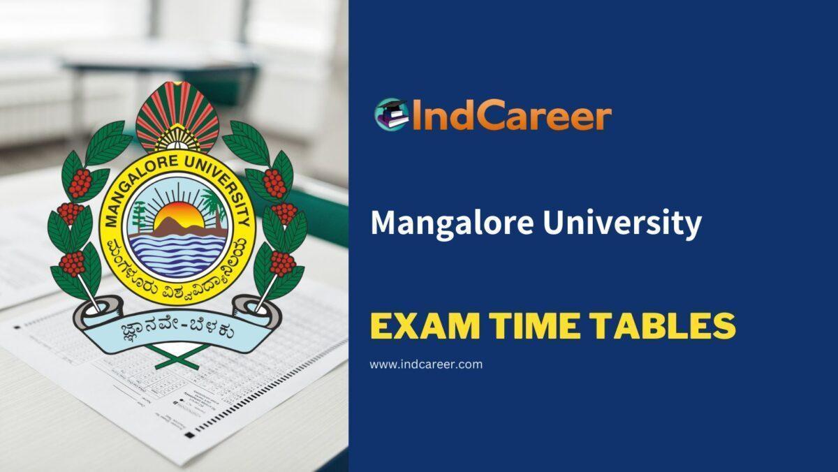 Mangalore University Exam Time Tables