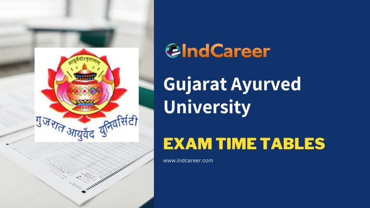 Gujarat Ayurved University Exam Time Tables