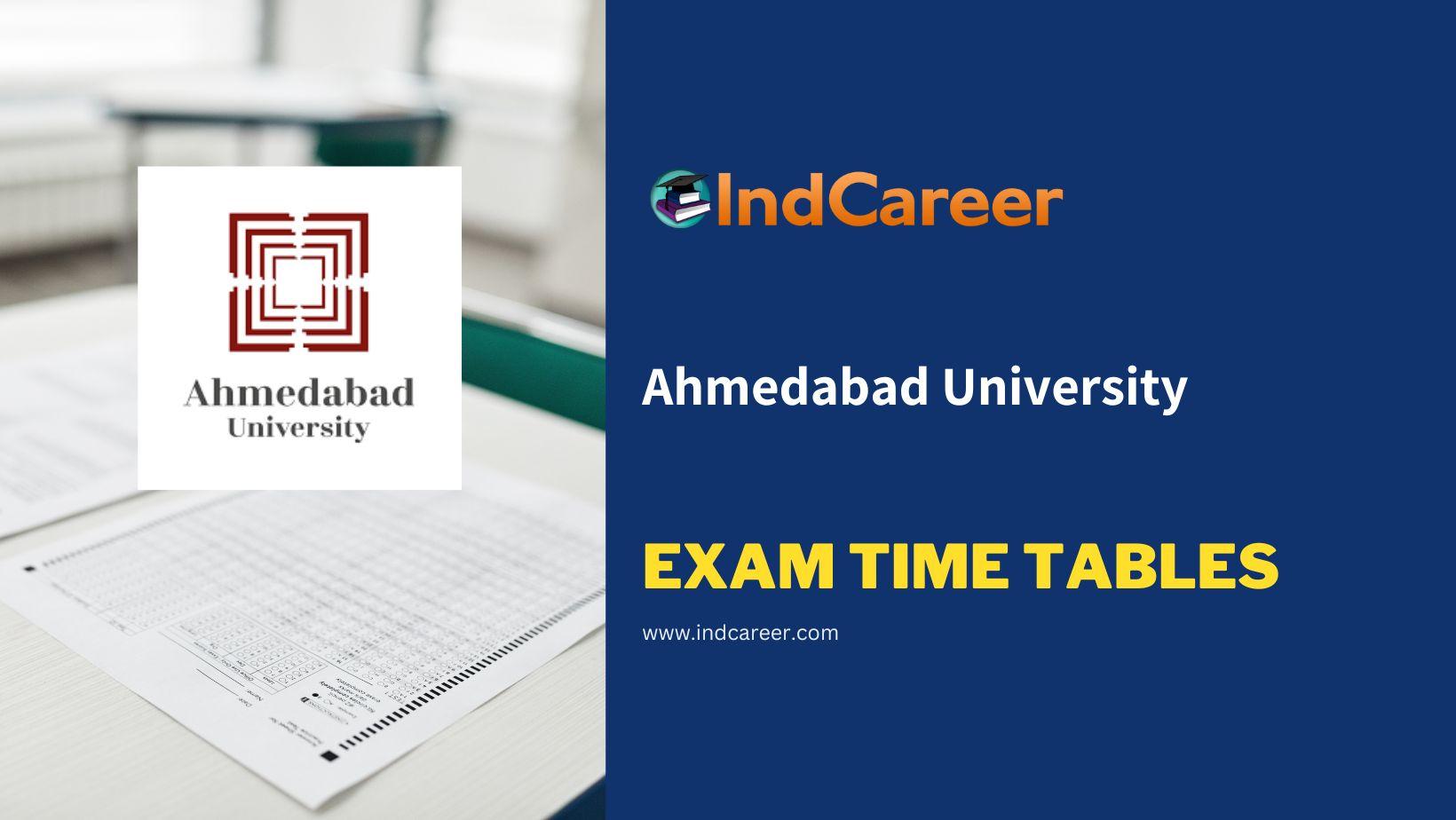 ahmedabad-university-exam-time-tables-indcareer