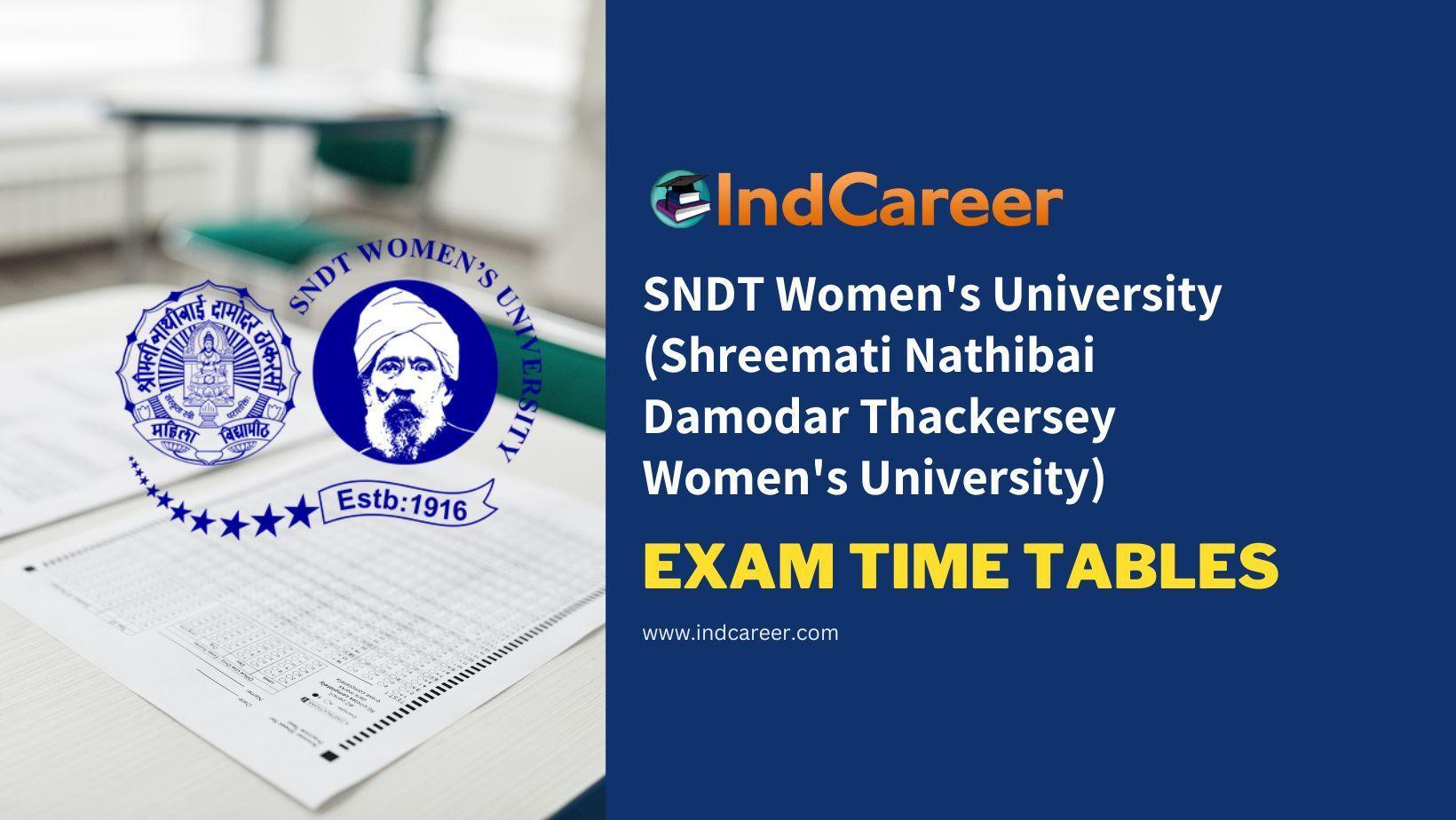 SNDT Women's University Exam Time Tables - IndCareer