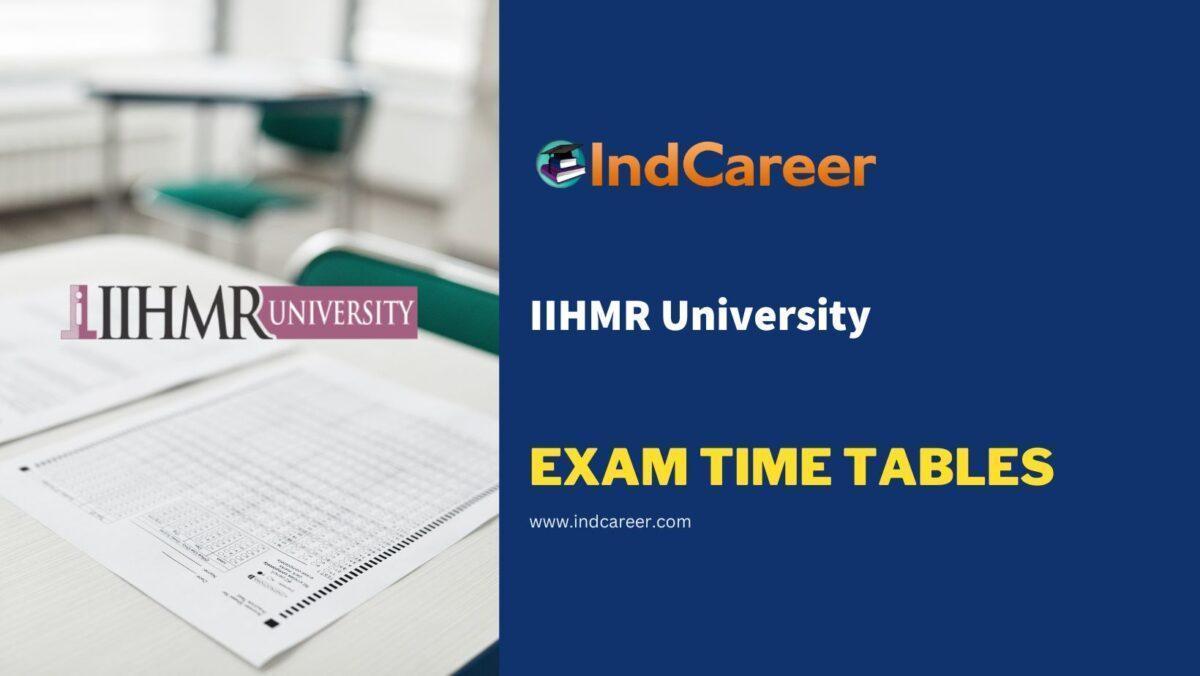 IIHMR University Exam Time Tables