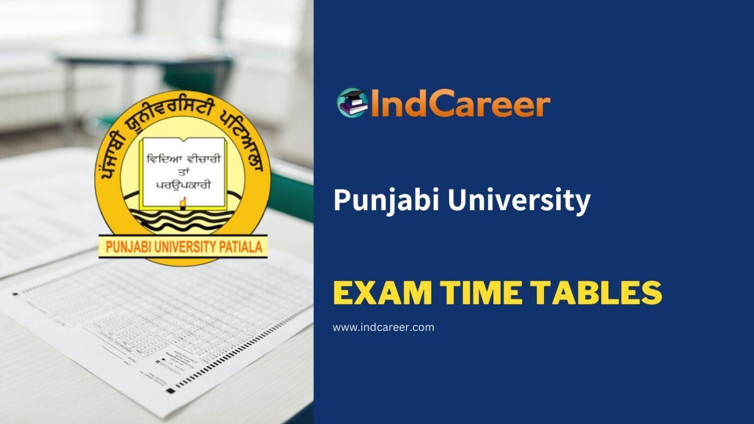 Punjabi University Exam Time Tables IndCareer