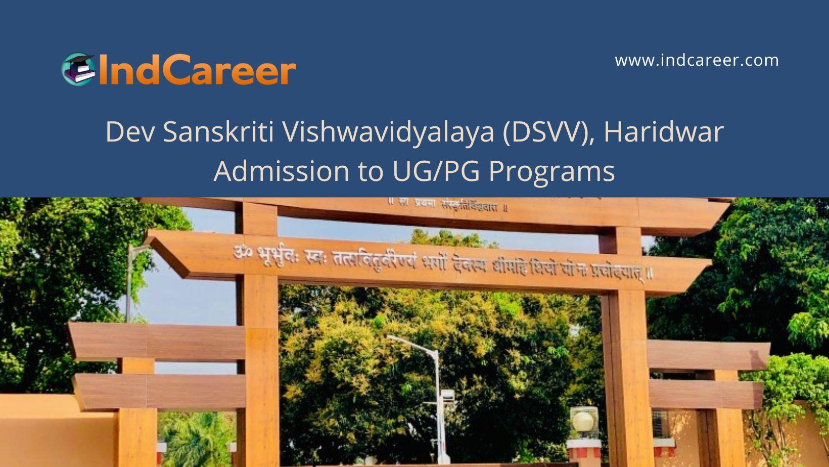 DSVV UG PG Admission IndCareer