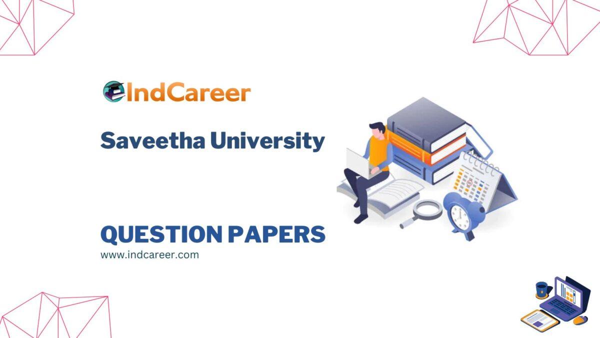 Saveetha University Question Papers