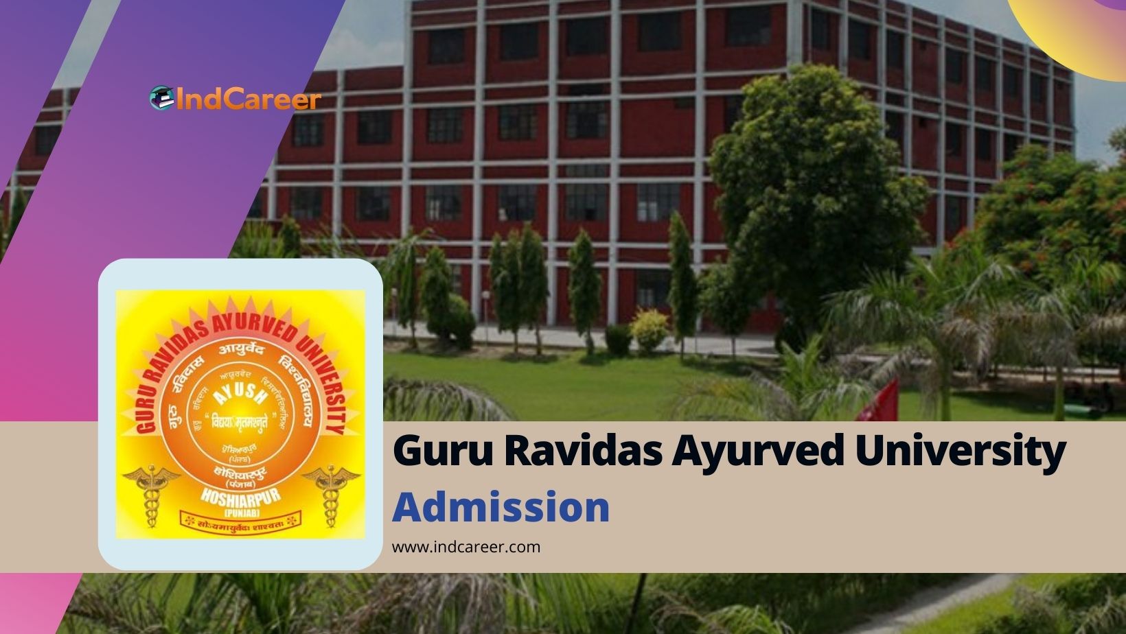 Guru Ravidas Ayurved University Courses Admission Process