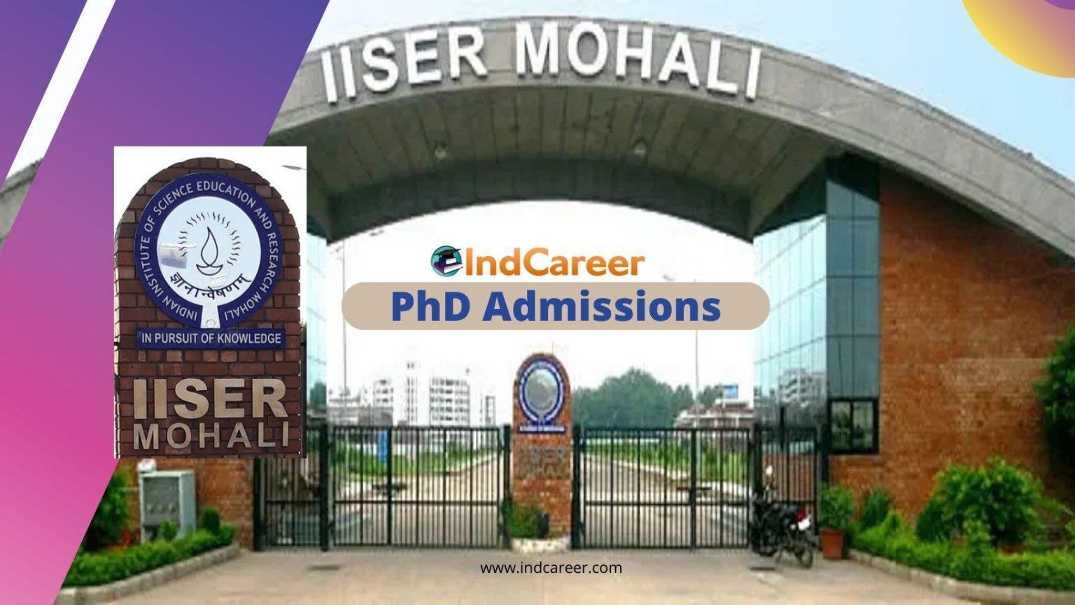 IISER Mohali PhD Admissions 2024 IndCareer