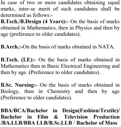 Tie Breaking Criteria