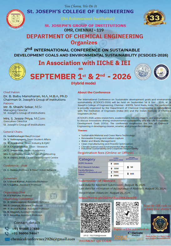2nd International Conference on Sustainable Development Goals and Environmental Sustainability (ICSDGES-2026) Poster