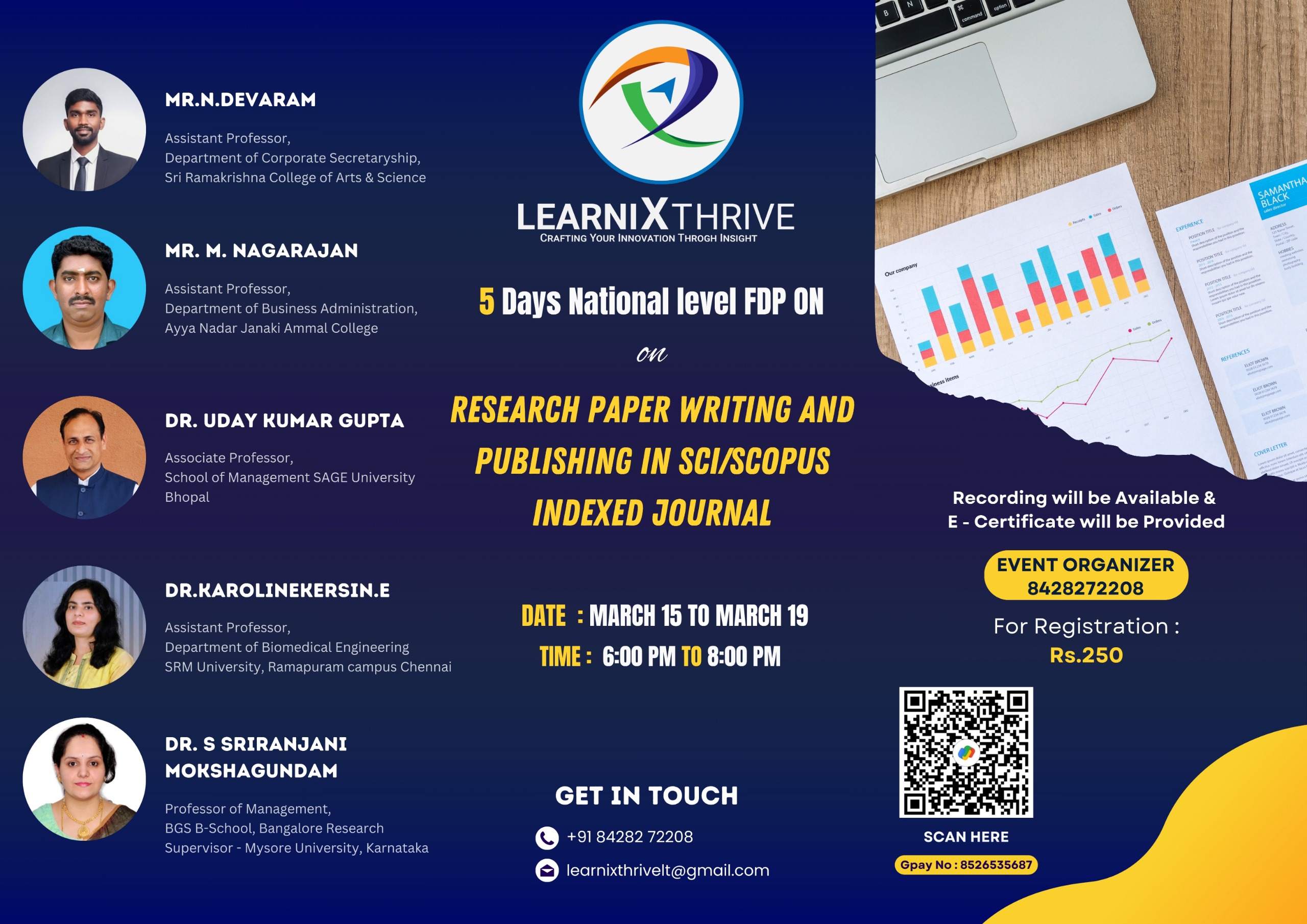 5 days National Level FDP on Research paper writing and Publishing in SCI/Scopus indexed Journals 2026