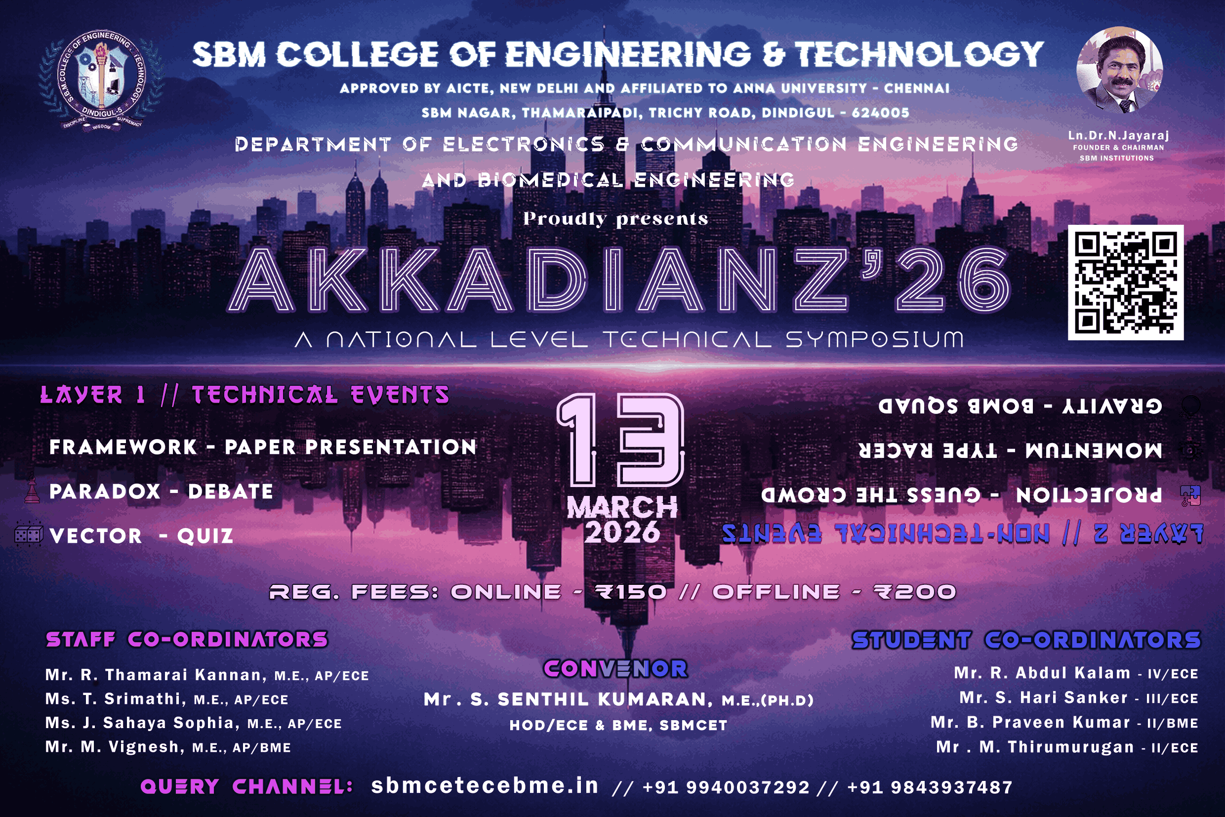 AKKADIANZ’26, SBM College of Engineering and Technology Poster