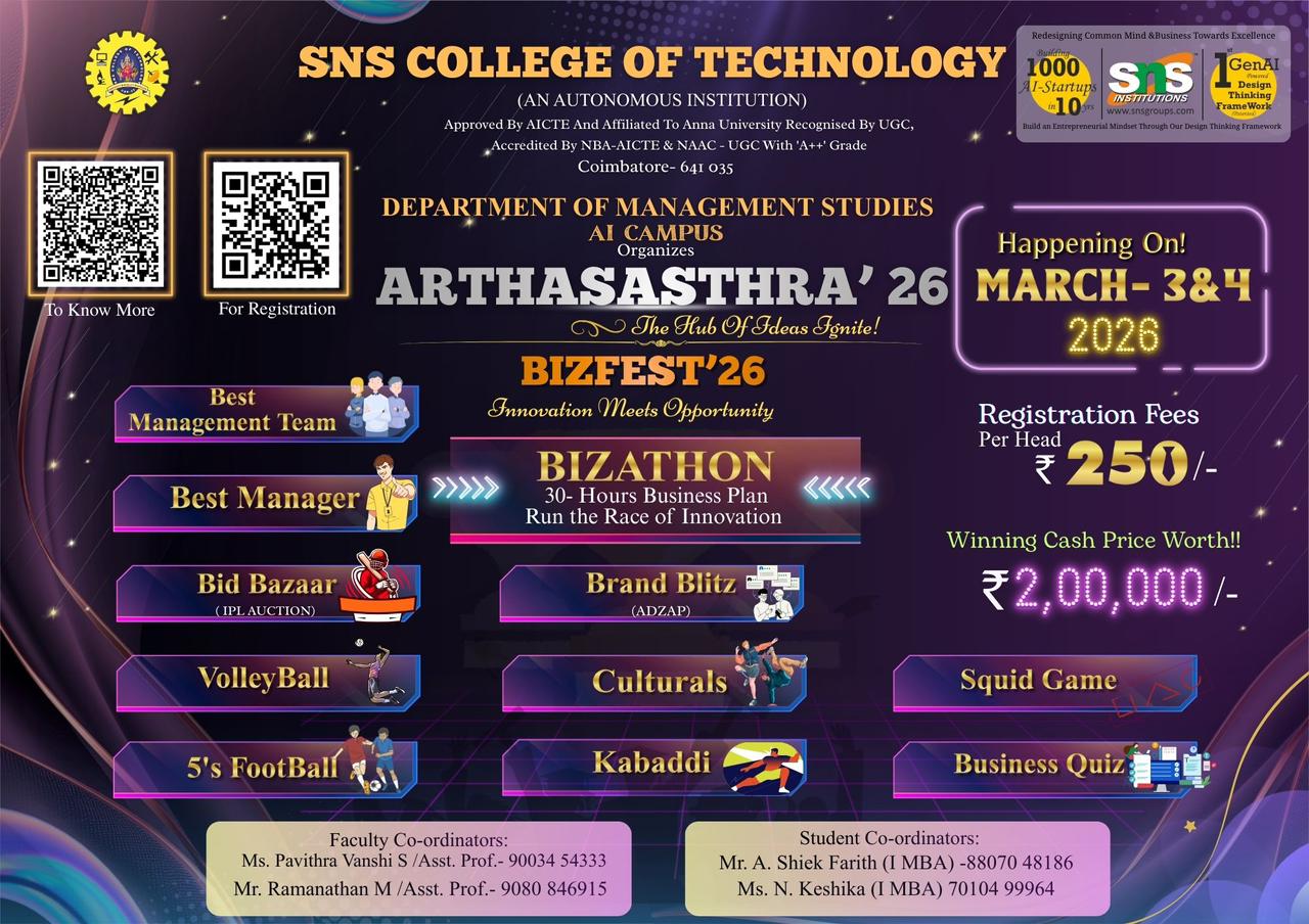Arthasasthra 2026, SNS College of Technology