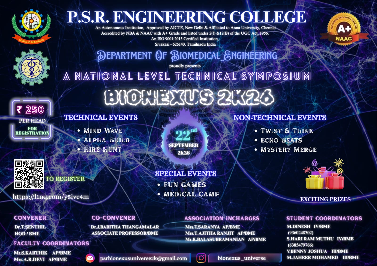 BIONEXUS 2K26 Poster