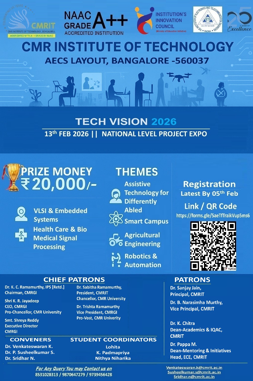 CMRIT National Level Project Expo – “Tech Vision 2026” Poster