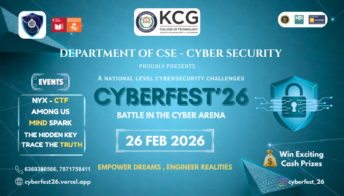 CYBERFEST'26, KCG College of Technology Poster