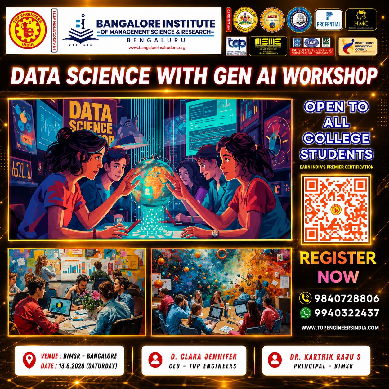 Data Science with Gen AI Workshop 2026, BIMSR, Bengaluru 13th June 2026 Poster