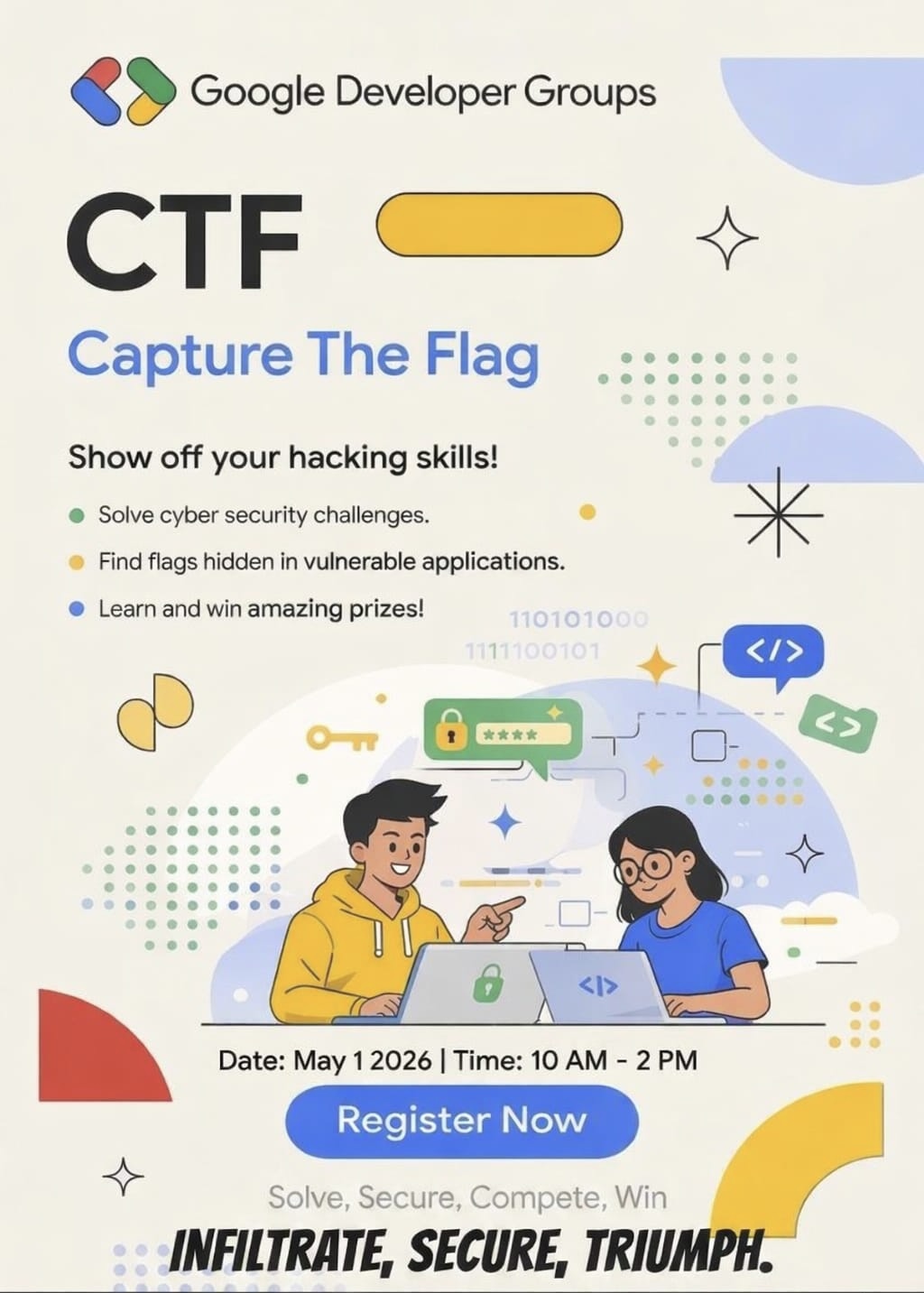 GDG-CTF 2026, KSR College of Engineering, Tiruchengode Poster