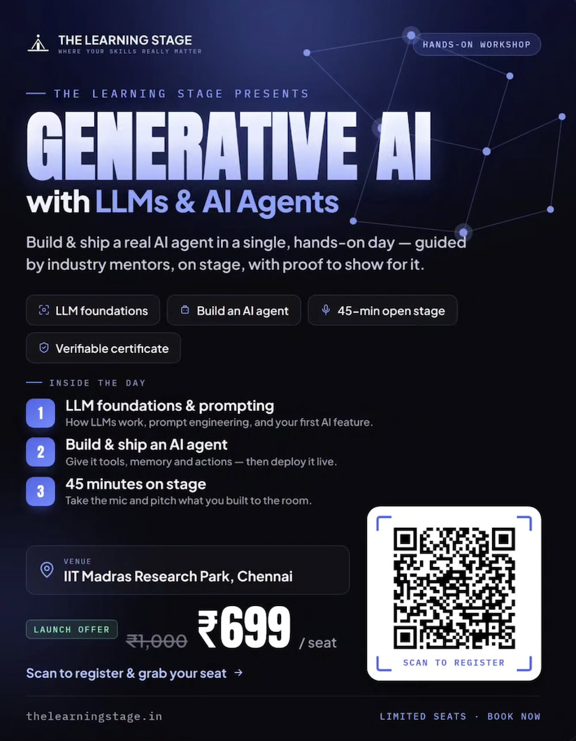Generative AI with LLM's & AI Agents Workshop 2026 Poster