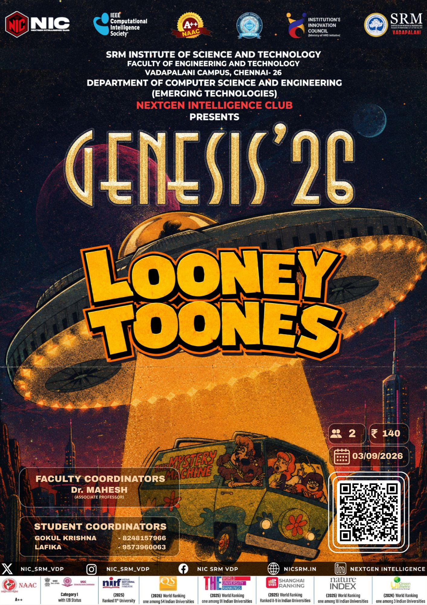 GENESIS'26/Looney Toones Anime Quiz Poster