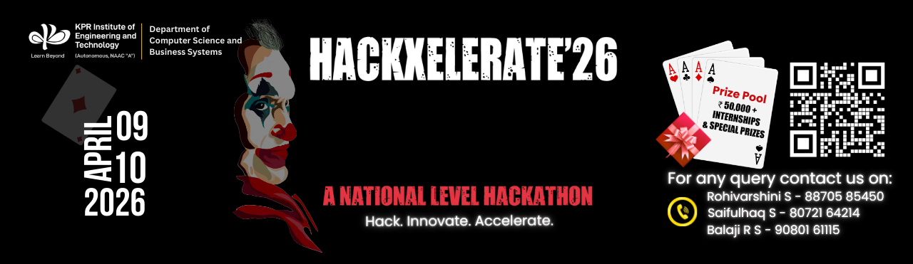 HackXelerate'26, KPR Institute of Engineering and Technology Poster