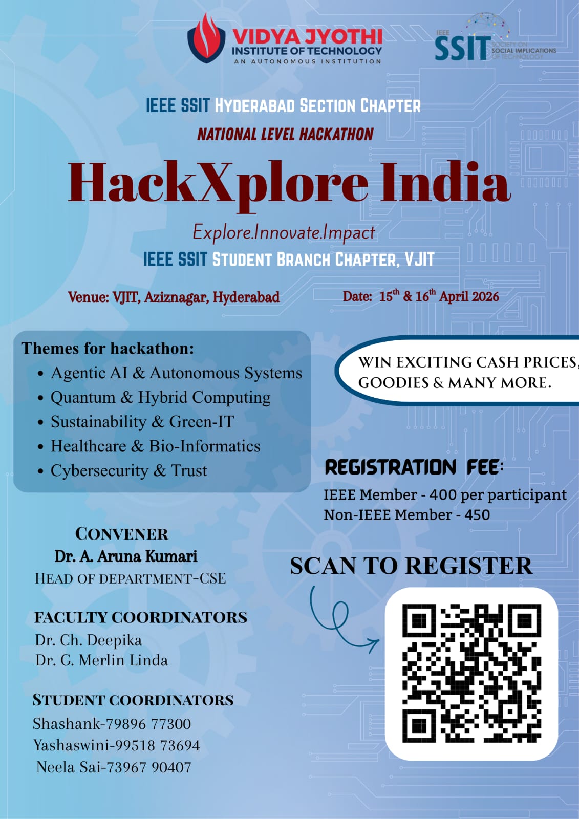 HackXplore India 2026, Vidya Jyothi Institute of Technology