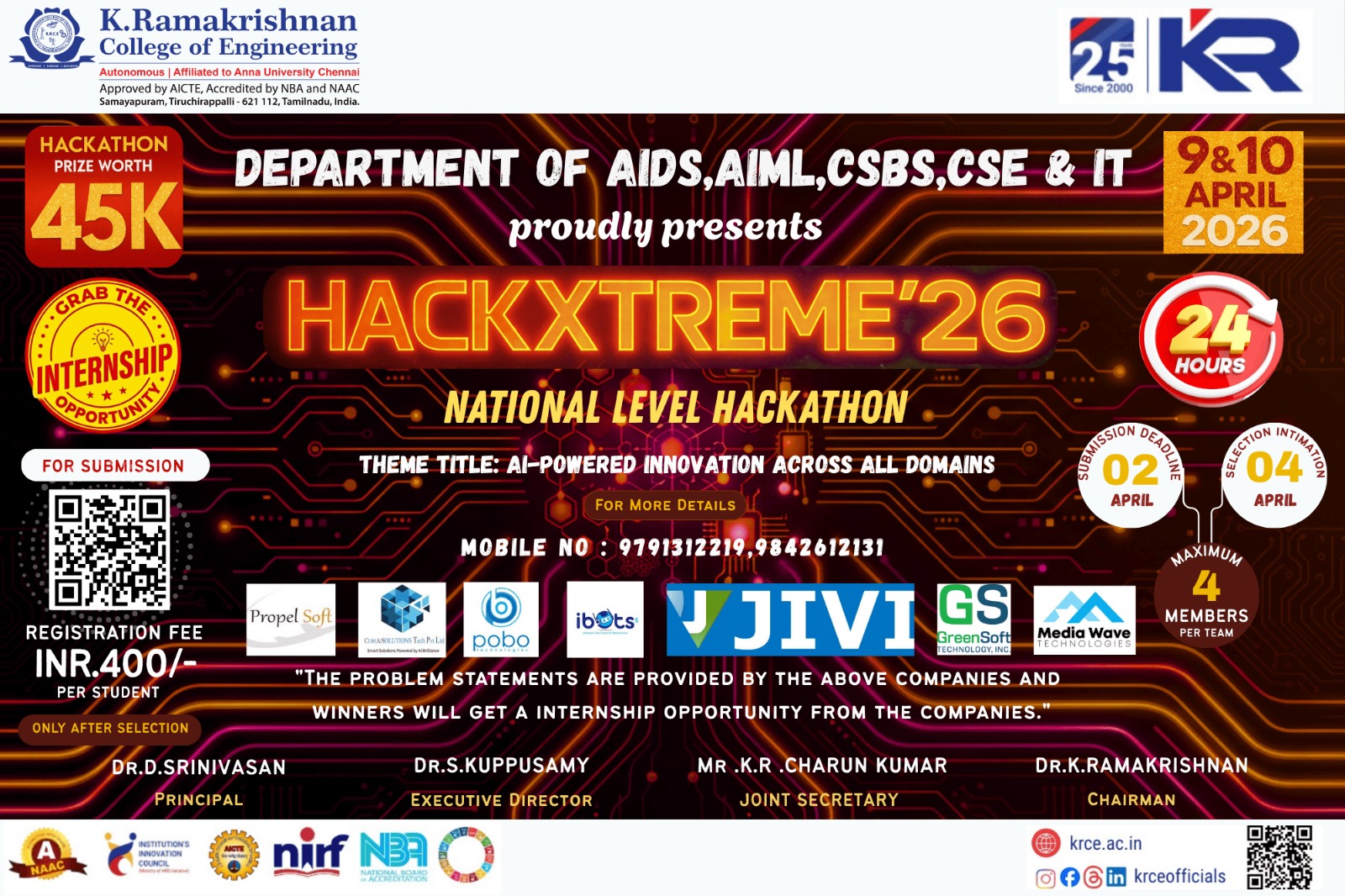 HackXtreme'26, K.Ramakrishnan College of Engineering Tiruchirappalli