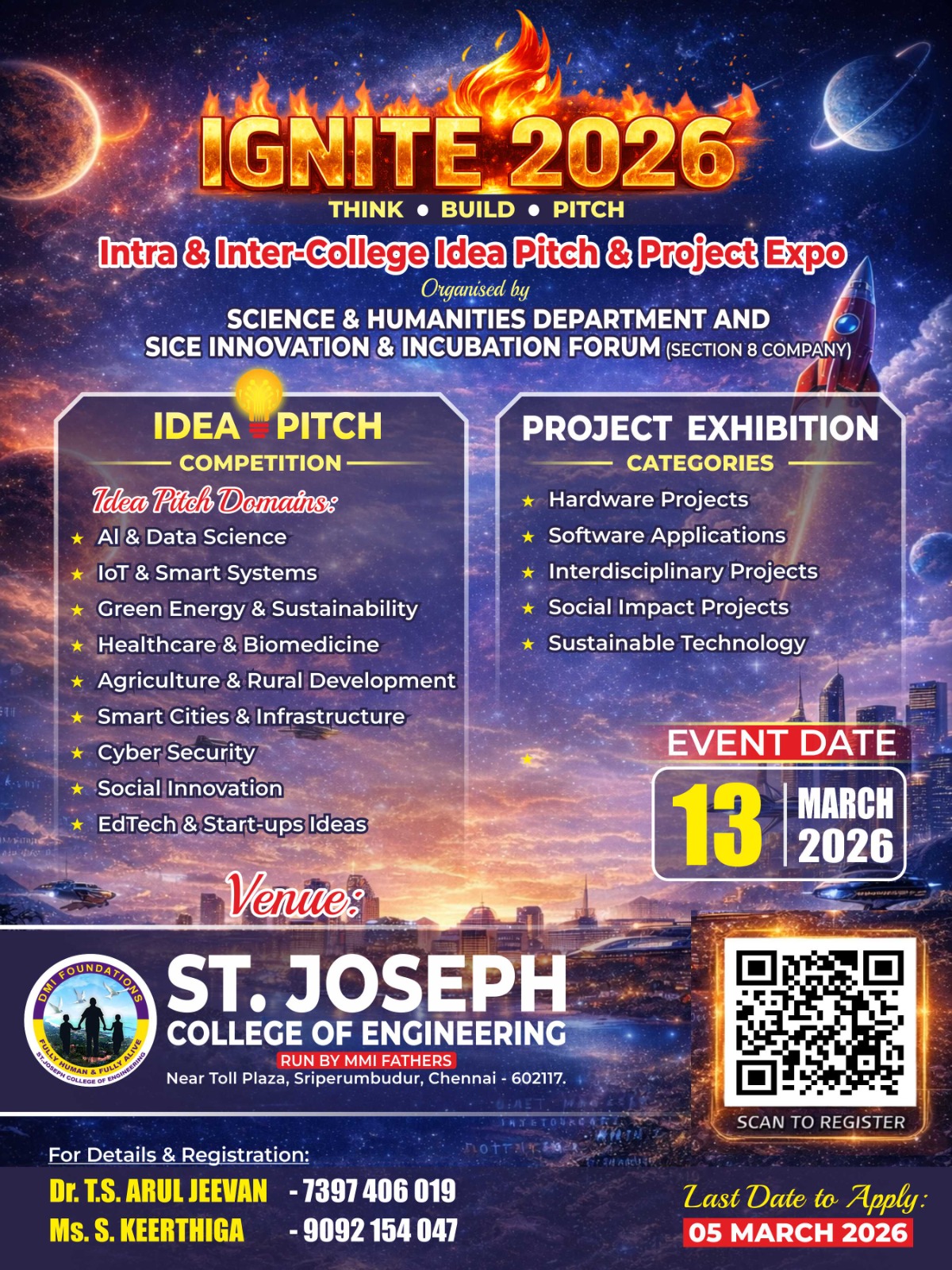 IGNITE 2026, St. Joseph's College of Engineering, Chennai Poster