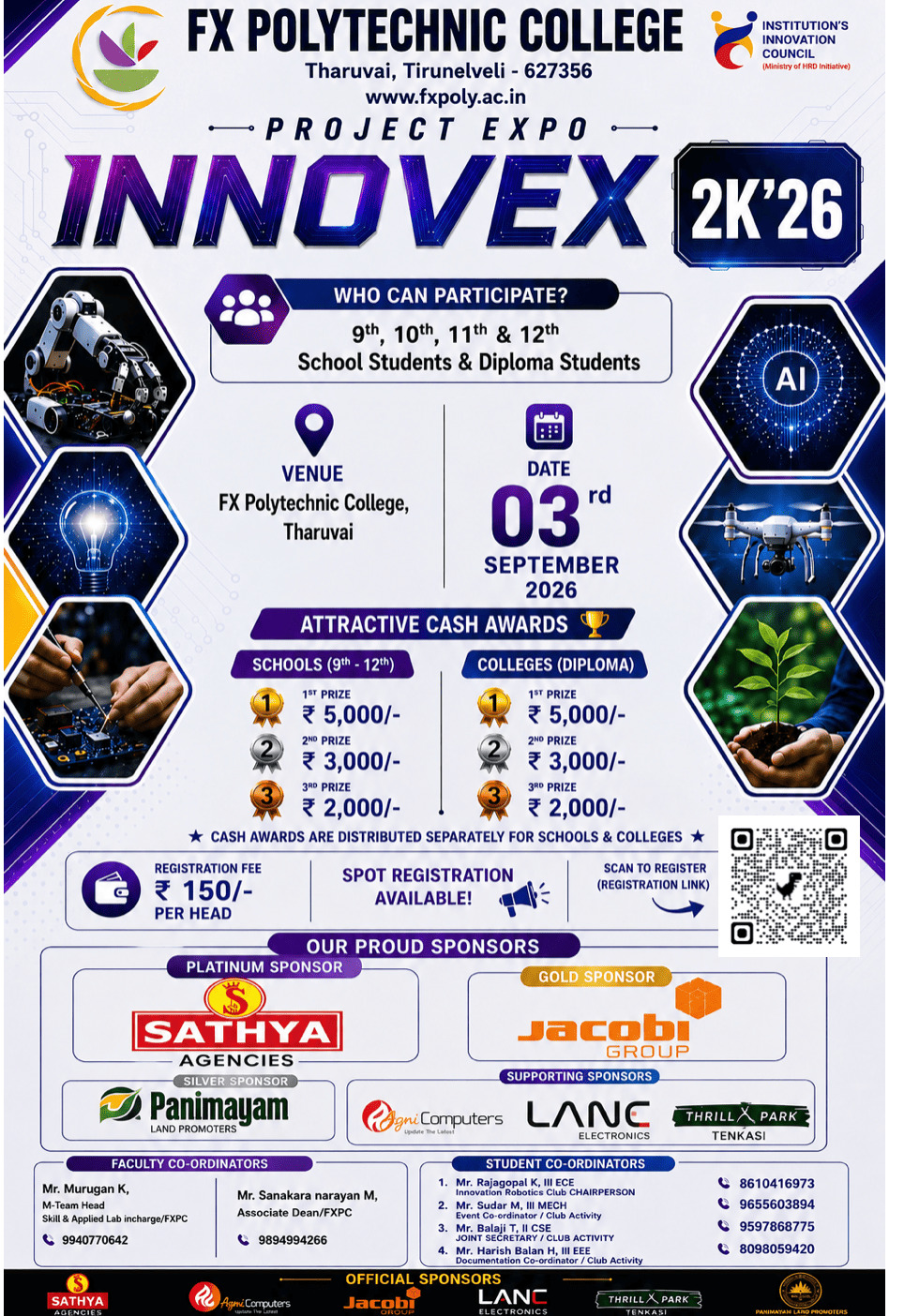 INNOVEX 2K’26 Project Expo Poster