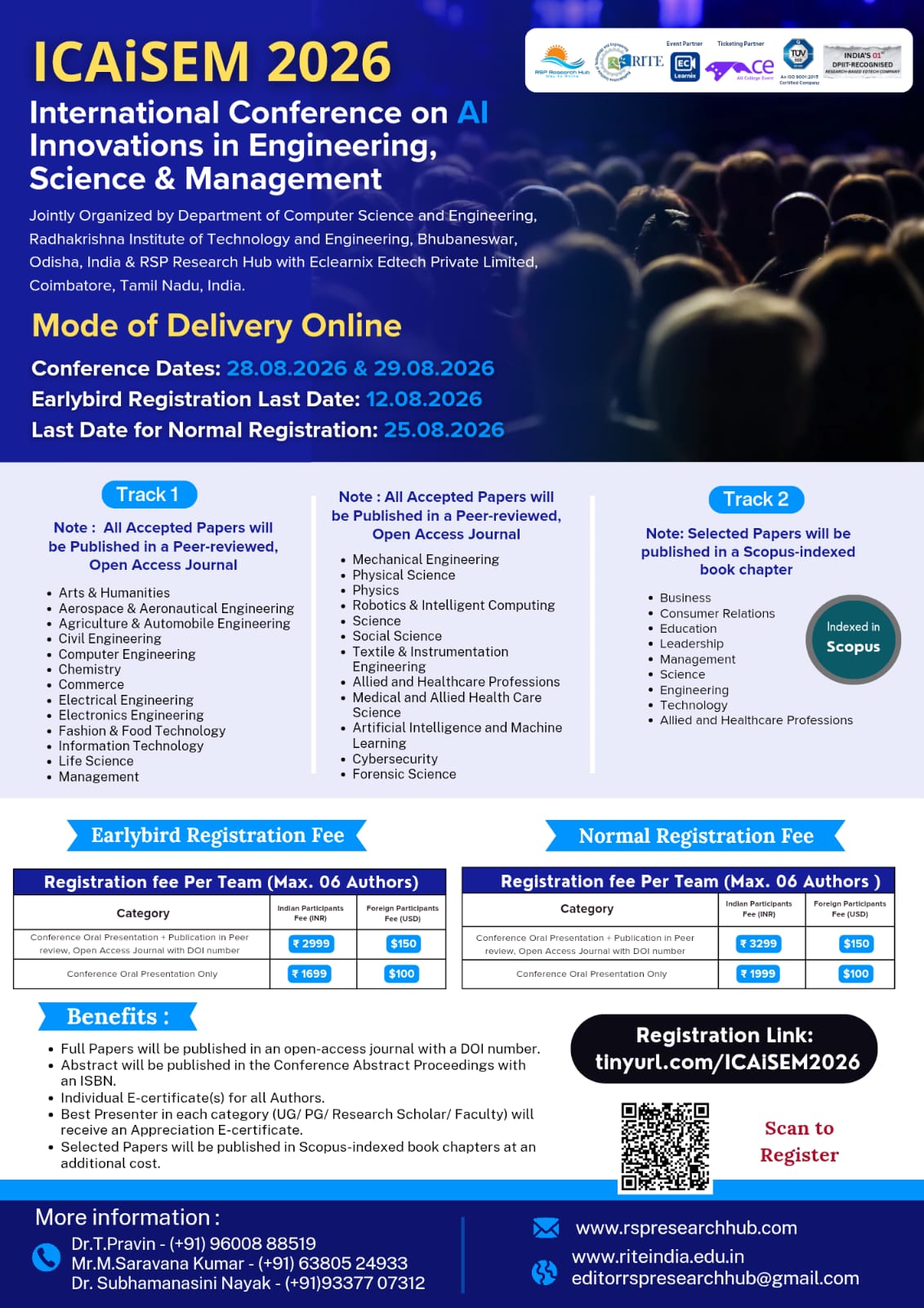 International Conference on AI Innovations in Engineering, Science & Management (ICAISEM 2026)