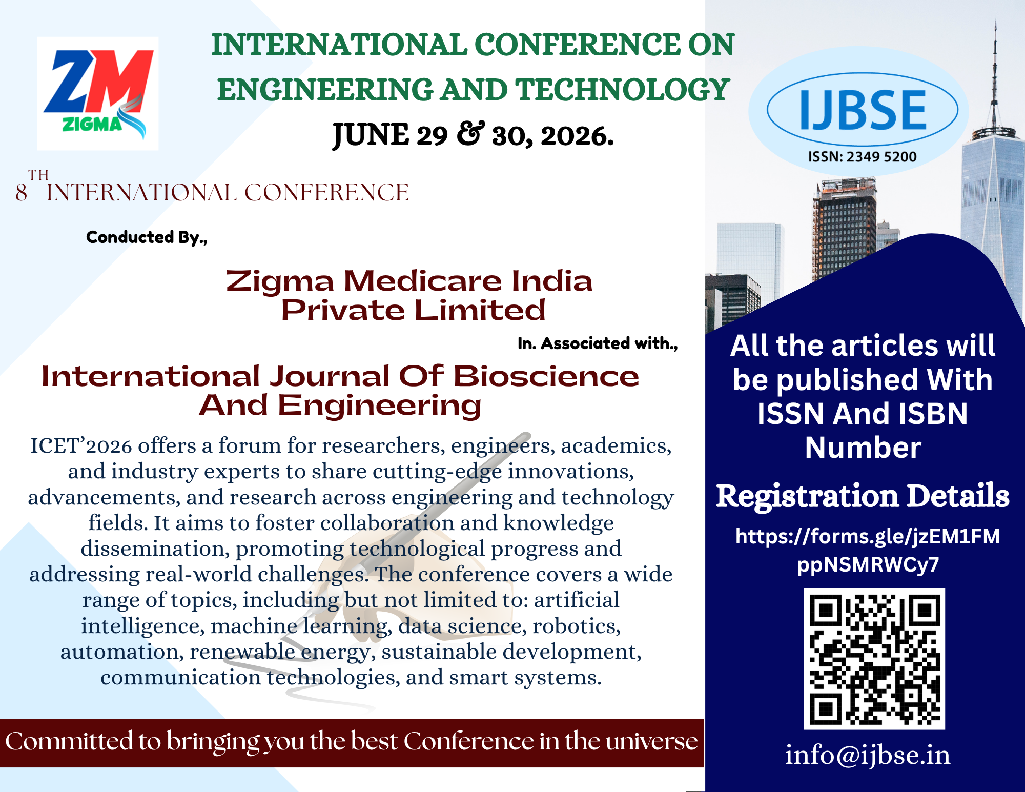 International Conference On Engineering And Technology 2026 Poster