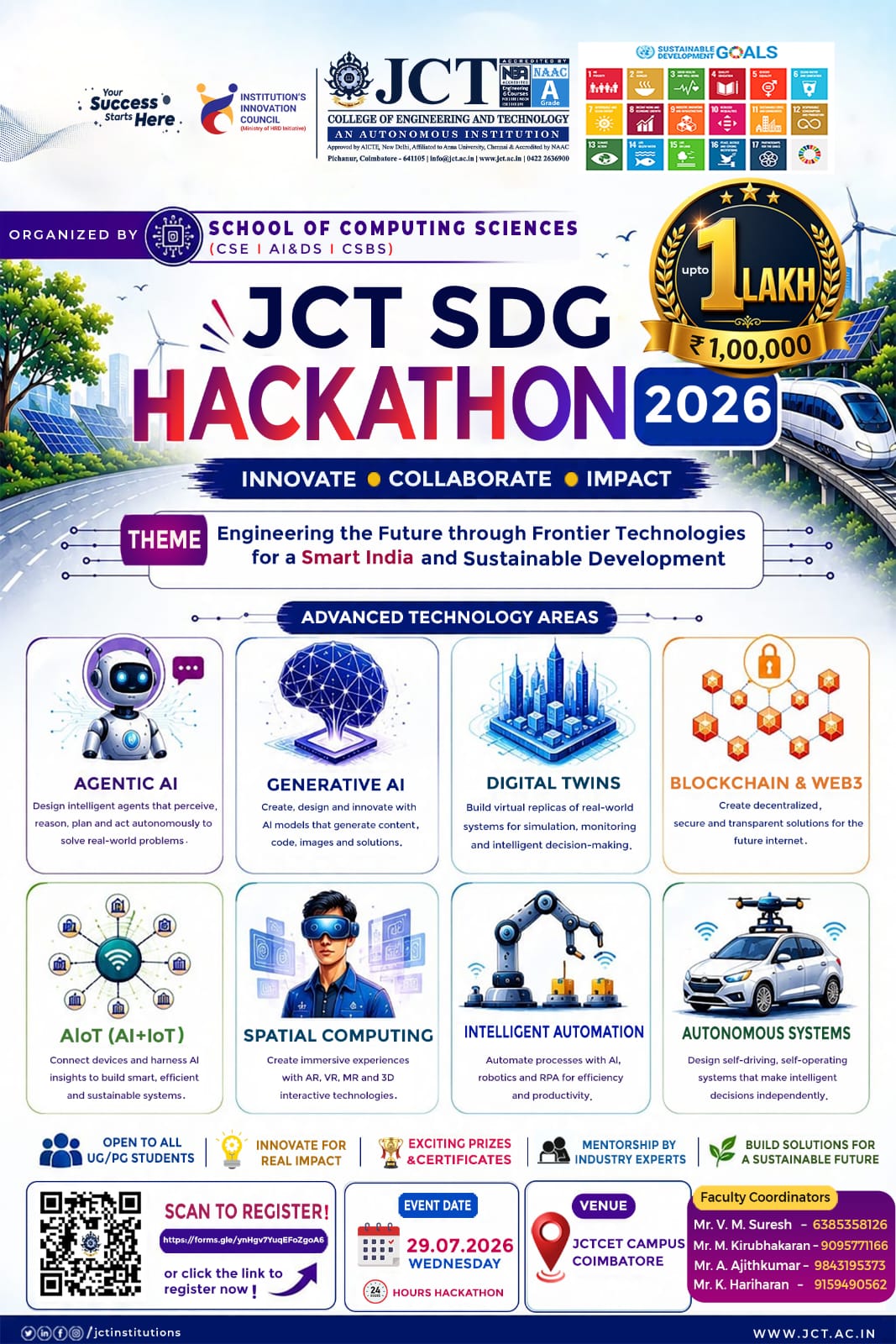 JCT SDG Hackathon 2026 Poster
