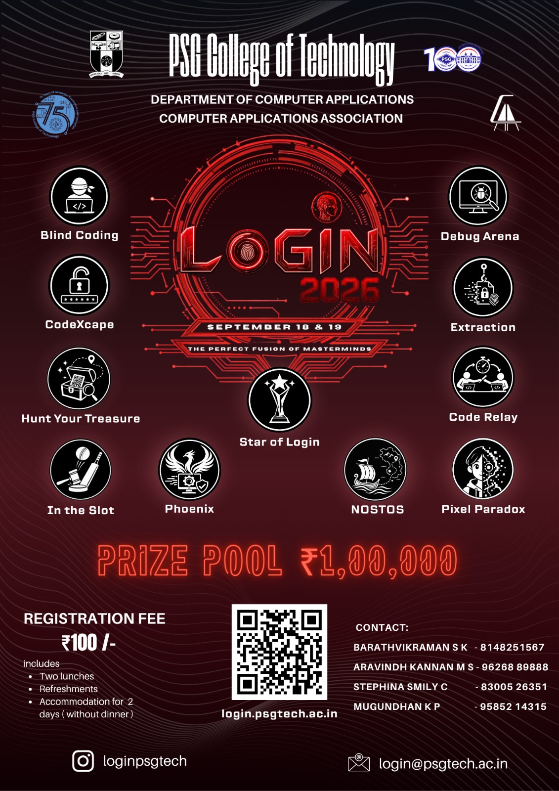 LOGIN - 2026, PSG College of Technology Poster