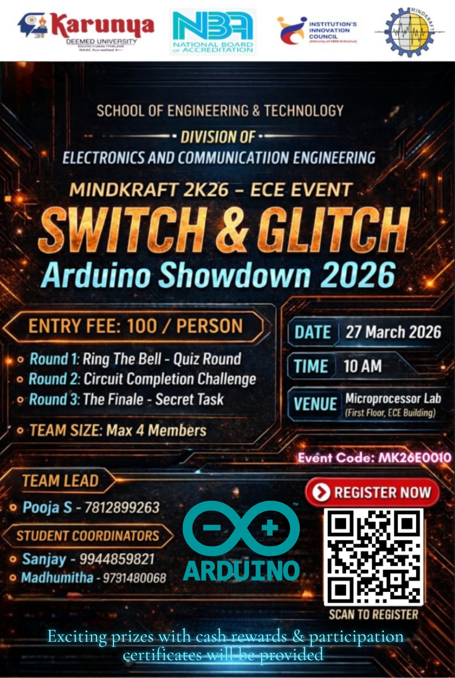 MindKraft'26 - Switch and Glitch, Karunya Institute of Technology and Sciences, Coimbatore