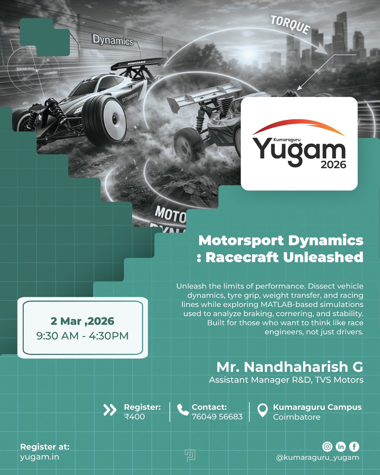 MOTORSPORT DYNAMICS: RACECRAFT UNLEASHED 2026, Coimbatore Poster