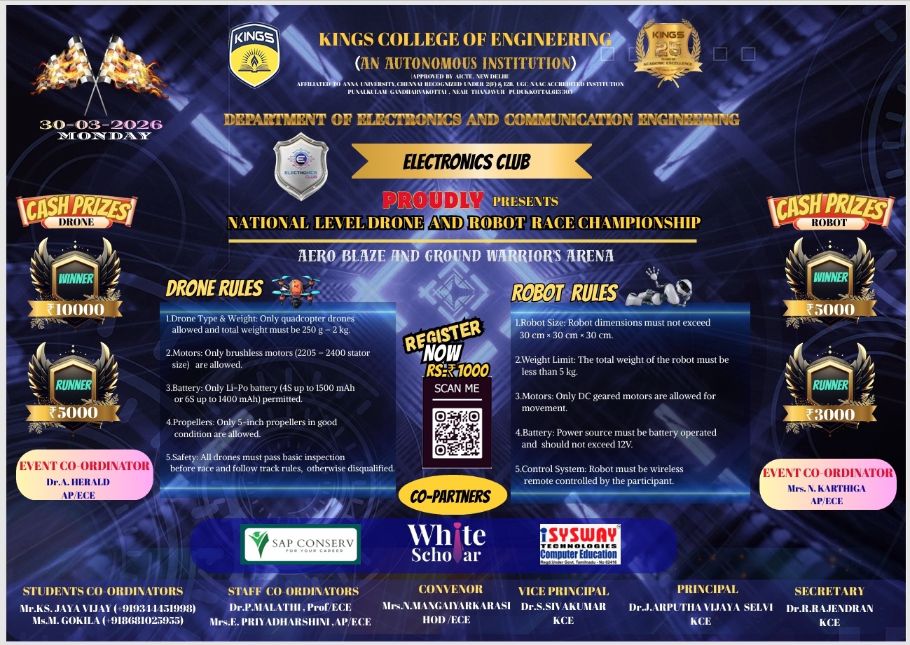National Level Drone and Robot Race Championship 2026 Poster