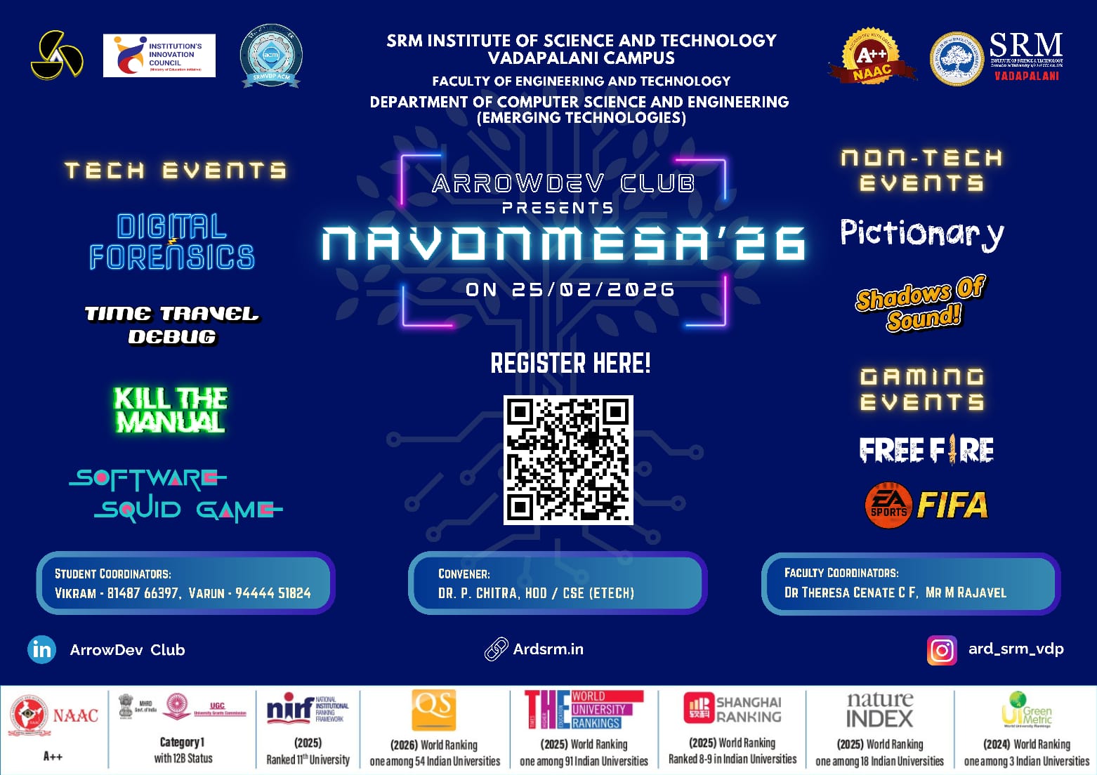 Navonmesa 2026, SRM Institute of Science and Technology Vadapalani Campus