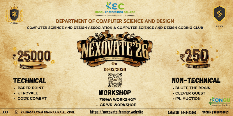 Nexovate'26, Kongu Engineering College